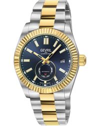 Gevril - Automatic West Village 316L Stainless Steel Case, Ipyg Bezel, Dial, Two Toned Ss/Ipyg Bracelet - Lyst