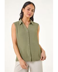 Roman - Petite Button Front Blouse - Lyst
