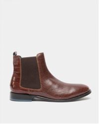 Oswin Hyde - Douglas Croc Leather Chelsea Boots - Lyst