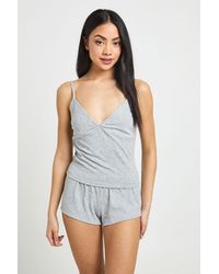 Boohoo - Pointelle Lace Trim Cami & Short Pyjama Set - Lyst