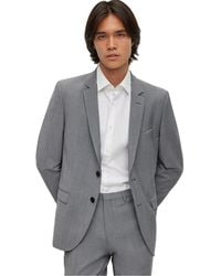 HUGO - Solid Patterned Blazer With Flap And Chest Pocket - Lyst