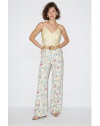 Bianco Lucci - High Waist Paisley Print Straight Leg Denim Pants - Lyst