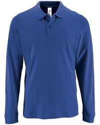 Sol's - Perfect Long Sleeve Pique Polo Shirt (Royal) Cotton - Lyst