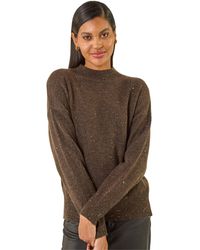 Roman - Sequin Crew Neck Knit Jumper - Lyst