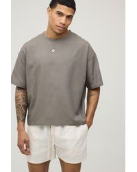 BoohooMAN - Oversized Boxy Linen Blend T-Shirt - Lyst