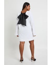 Boohoo - Plus Sequin Velvet Bow Back Shift Dress - Lyst