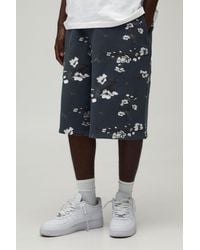 BoohooMAN - Floral Embroidered Jersey Bermuda Jort - Lyst