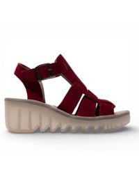 Fly London - Baic621Fly Berry Suede Leather Wedge Sandals - Lyst
