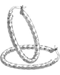 DIAMANT L'ÉTERNEL - 9ct Witgouden Diamantgeslepen Ovale Oorringen - Lyst