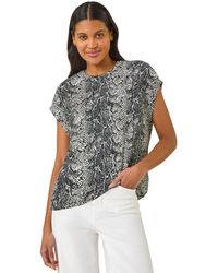 Roman - Geo Print Bubble Hem Top - Lyst