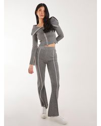 Pink Vanilla - Two Tone Rib Seam Detail Flares - Lyst
