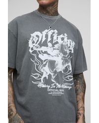 BoohooMAN - Tall Oversized Washed Renaissance Print T-Shirt - Lyst