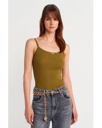 Dilvin - Slim Fit Ribbed Cotton Cami Top - Lyst