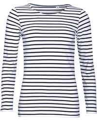Sol's - Ladies Marine Long Sleeve Stripe T-Shirt Cotton - Lyst