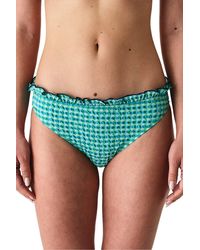 Penti - Slainie Gingham Ruffled Mid Waist Bikini Bottom - Lyst