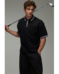 BoohooMAN - Active Tricot Pique Oversized Fit Golf Polo - Lyst