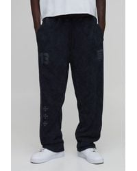 BoohooMAN - Oversized Drop Crotch Washed And Distressed Double Waistband Jogger - Lyst