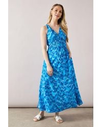 Wallis - Abstract Print Shirred Waist Maxi Dress - Lyst