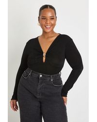 Boohoo - Plus Trim Keyhole Bodysuit - Lyst