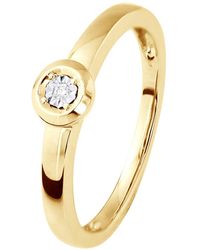 Diadema - Diamant Solitär Ring 0,010 0,50 Karat Karat Illusion Gelbgold - Lyst