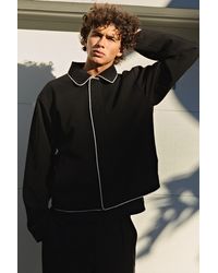 BoohooMAN - Tailored Zip Up Contrast Piping Co-Ord Harrington - Lyst