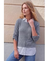 Roman - Textured Snit Mock Shirt - Lyst