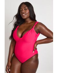 Boohoo - Plus Knot Detail Swimsuit - Lyst