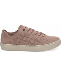 TOMS - Lenox Bloom Basketweave Leather Lace Up Trainers 10011818 Leather (Archived) - Lyst