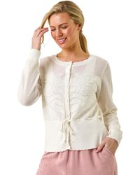 Roman - Petite Floral Button Up Cardigan - Lyst