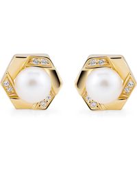 Orphelia - 'Aliva' 925 Sterling Stud Earrings - Lyst