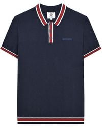 Lambretta - Valero Knitted Tipped Short-Sleeved Polo Shirt Cotton - Lyst