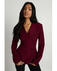 Boohoo - Wrap Asymmetric Blazer - Lyst