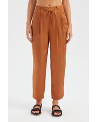 Hiccup - High Waist Drawstring Pleated Carrot Fit Trousers - Lyst