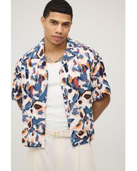 BoohooMAN - Oversized Boxy Abstract Floral Print Shirt - Lyst