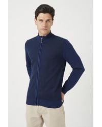 Brave Soul - Dark Funnel Neck Zip Through Knitted Cardigan - Lyst
