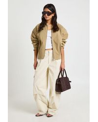 Boohoo - Twill Bomber Jacket - Lyst