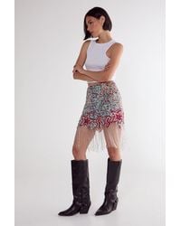 Nasty Gal - Sequin Star Lightening Bolt Tassel Mini Skirt - Lyst