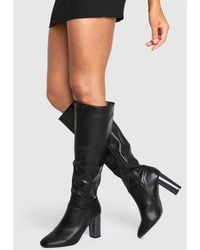 Boohoo - Block Heel Knee High Boots - Lyst