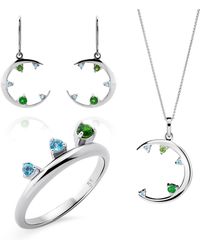 Orphelia - 'Eline' 925 Sterling Set: Necklace + Earrings + Ring - Lyst