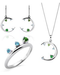Orphelia - 'Eline' 925 Sterling Set: Necklace + Earrings + Ring - Lyst