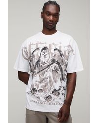 BoohooMAN - Tall Oversized Gothic Over The Seams Print T-Shirt Cotton - Lyst