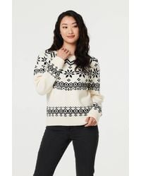 Izabel London - Fairisle Drop Shoulder Relaxed Jumper - Lyst