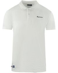 Aquascutum - Brand Logo Plain White Polo Shirt - Lyst