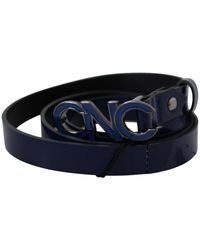 CoSTUME NATIONAL - Blue Leather Logo Skinny Fashion Belt - Lyst