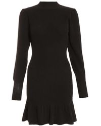 Quiz - Knitted Frill Hem Jumper Dress - Lyst