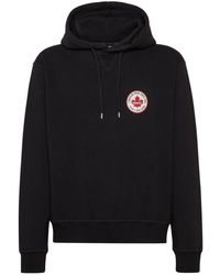 DSquared² - Maple Leaf Patch Logo Cool Fit Hoodie Cotton - Lyst