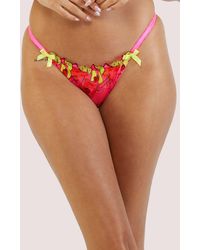 Playful Promises - Magda Neon Cocktail Embroidery Tanga Brief - Lyst