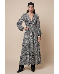 Urban Bliss - Zebra Long Sleeve Metallic Dress Mono Pattern - Lyst