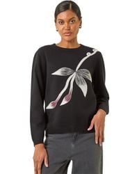 Roman - Floral Hotfix Knit Jumper - Lyst