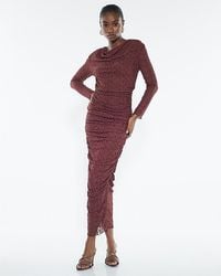 River Island - Midi Skirt Hotfix Ruched Lace - Lyst